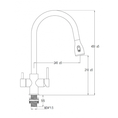 Кухонный смеситель Fabiano FKM 3122 Inox A-32